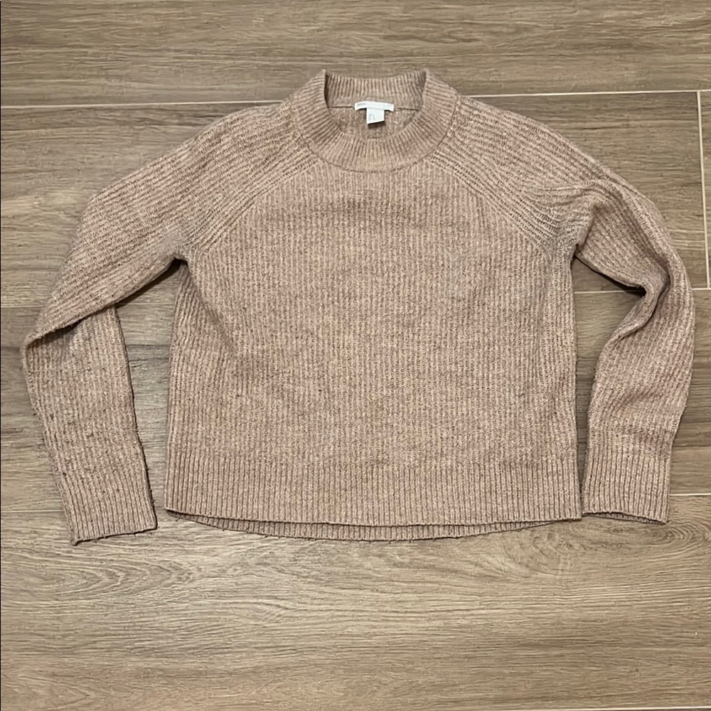 H&M Basic Cozy Knit Sweater in Taupe Size Small